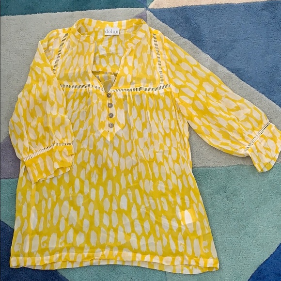 Anthropologie Yellow Silk Blouse - Picture 1 of 5